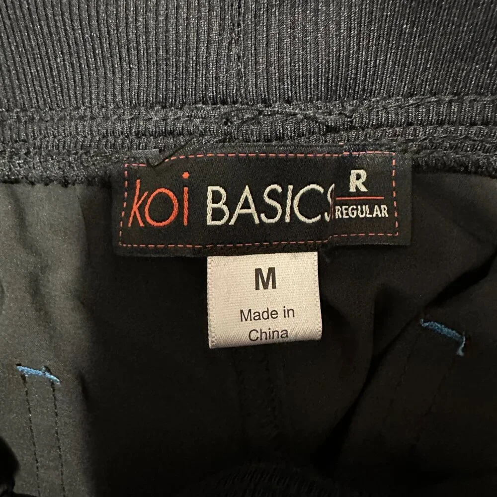 Koi Basics Caroline Womens 5-Pocket Stretch Scrub Pants Size M Black Lightweight - Picture 3 of 16
